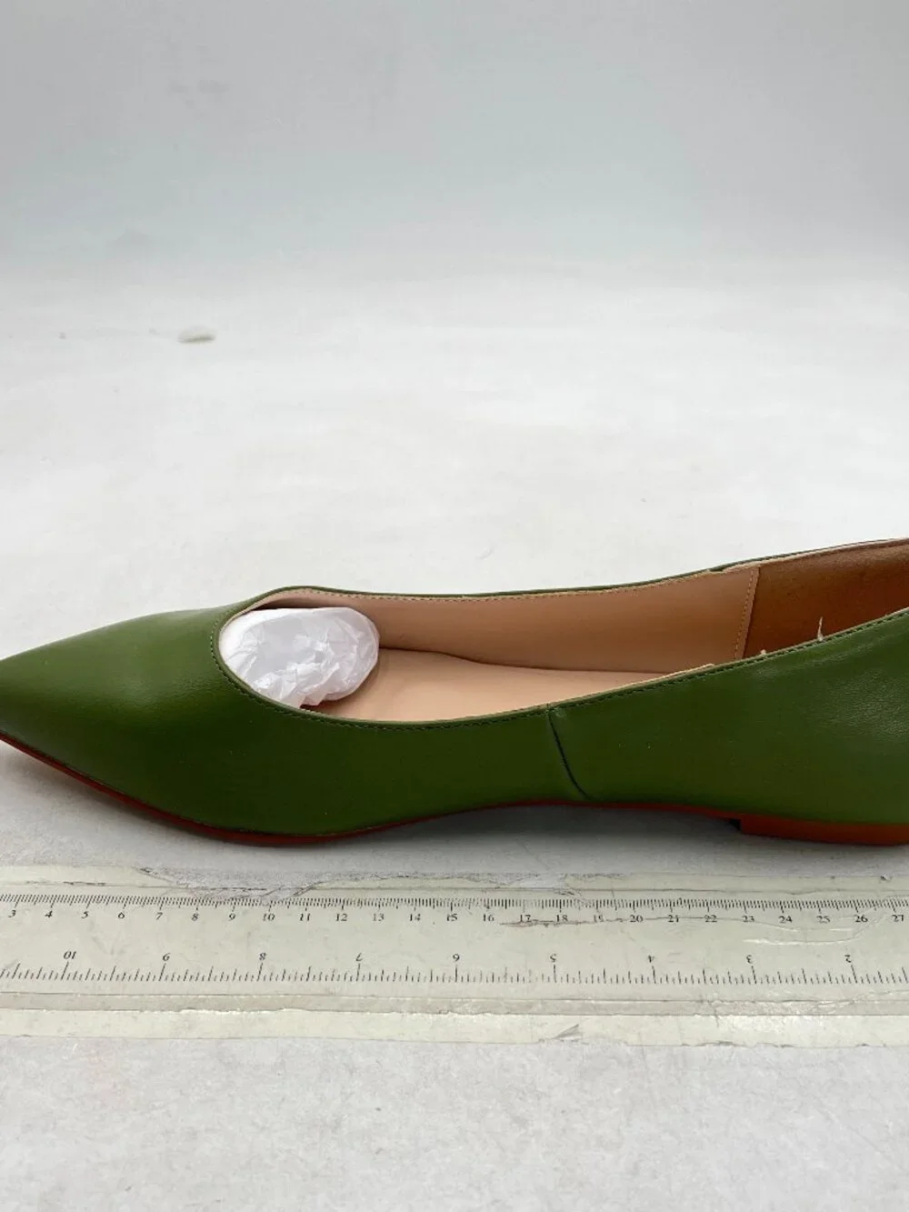 FSJ Green Flat Pumps Pointed Toe Slip On Party Dress Shoe for Comfort Outfits